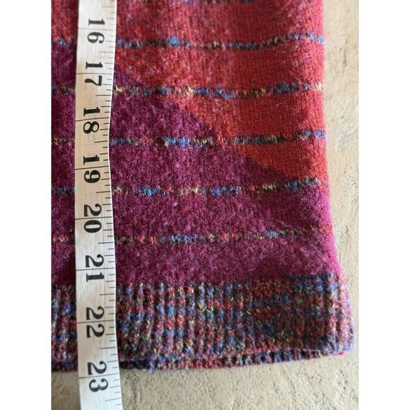 Clip-Art Paris Colorful Turtle Neck Sweater Orange Purlple Sz S/M Artsy - Picture 9 of 10